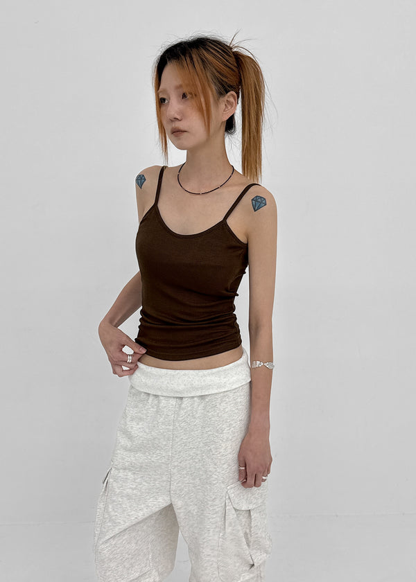 Smenly Backless Ribbed Sleeveless (Built-in Cap)
