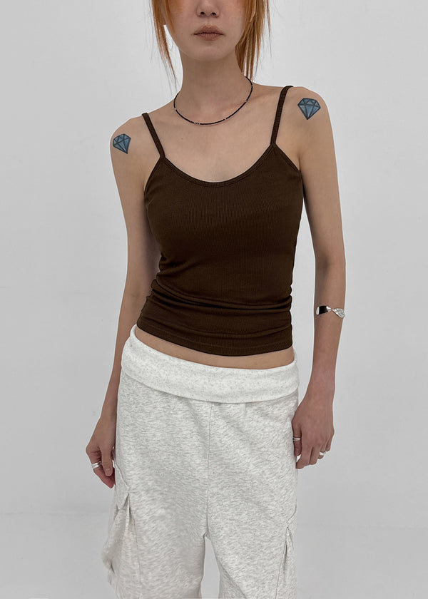 Smenly Backless Ribbed Sleeveless (Built-in Cap)