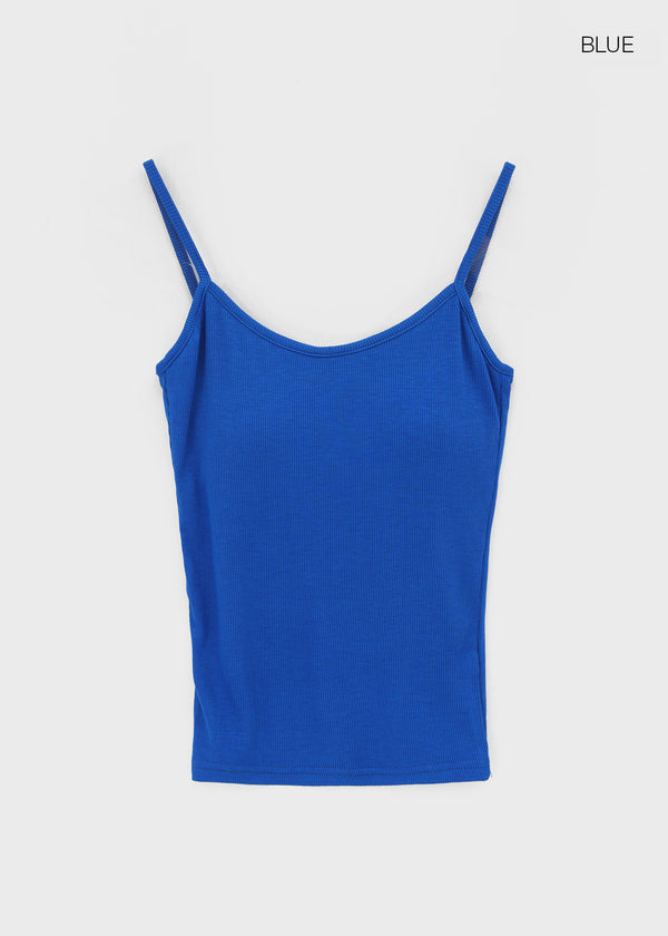 Smenly Backless Ribbed Sleeveless (Built-in Cap)
