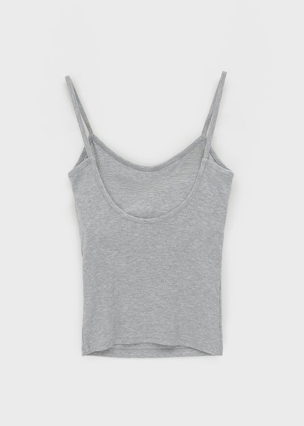 Smenly Backless Ribbed Sleeveless (Built-in Cap)