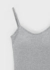 Smenly Backless Ribbed Sleeveless (Built-in Cap)