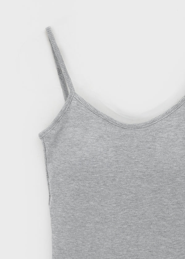 Smenly Backless Ribbed Sleeveless (Built-in Cap)