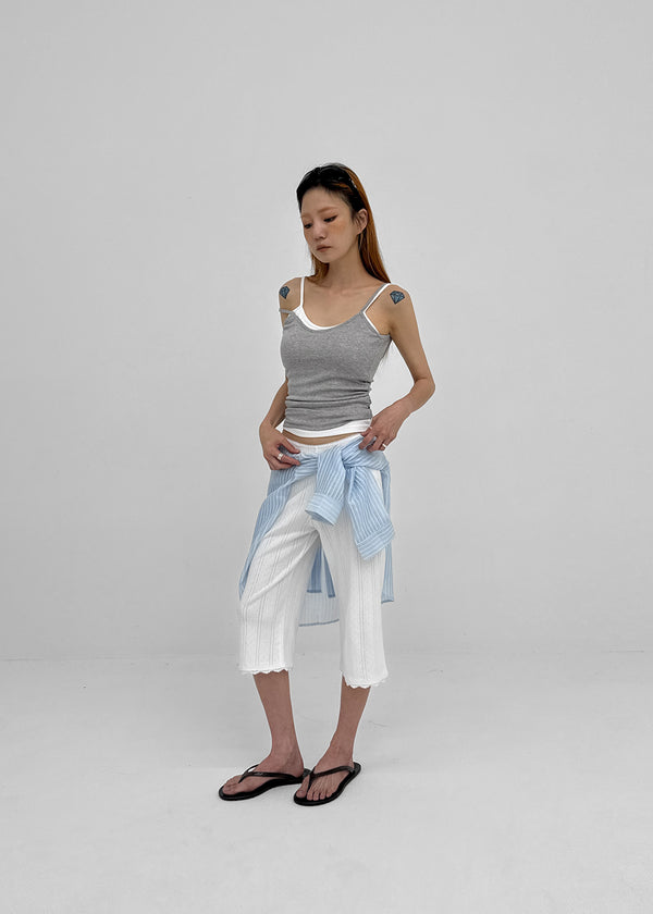Smenly Backless Ribbed Sleeveless (Built-in Cap)