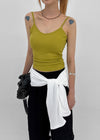 Smenly Backless Ribbed Sleeveless (Built-in Cap)