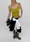 Smenly Backless Ribbed Sleeveless (Built-in Cap)
