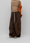 (UNISEX) Char Nylon Cargo String Pants