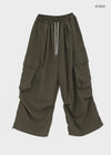 (UNISEX) Char Nylon Cargo String Pants