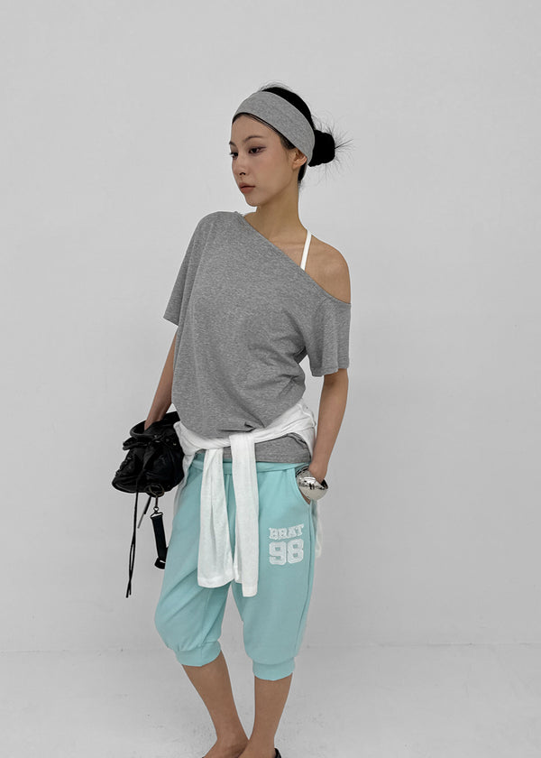Sovereign Asymmetrical Off-shoulder Short Sleeve Tee