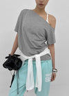 Sovereign Asymmetrical Off-shoulder Short Sleeve Tee