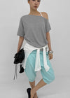 Sovereign Asymmetrical Off-shoulder Short Sleeve Tee