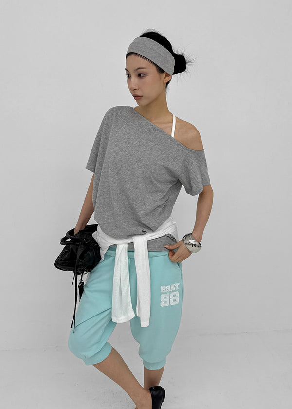 Sovereign Asymmetrical Off-shoulder Short Sleeve Tee