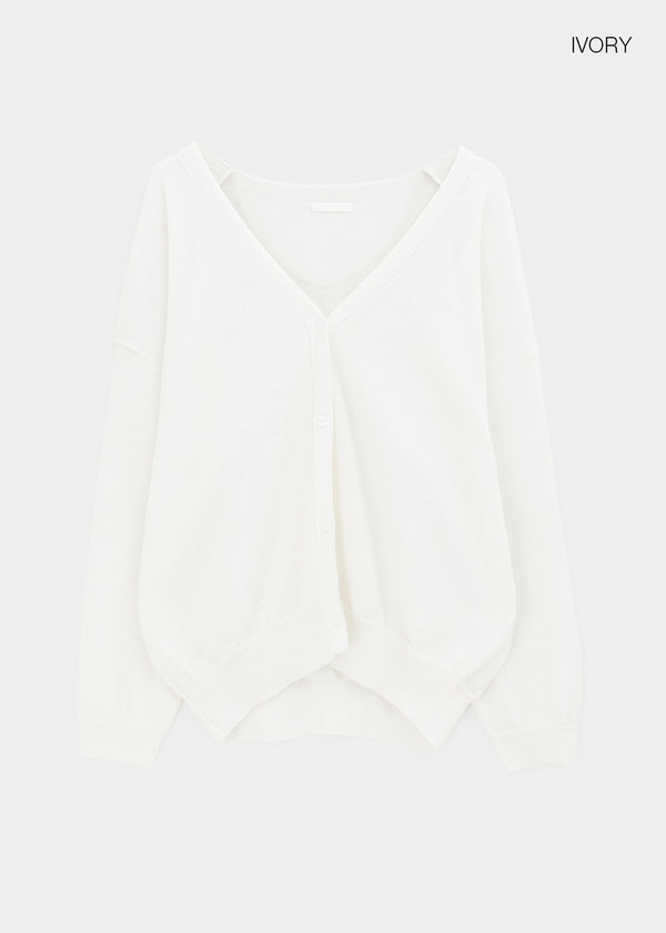 Krat Oversized Linen Cardigan