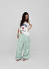 Pzen Printed Off-shoulder Short-sleeve Tee