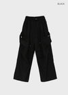 Pink Nylon Cargo Elastic Pants