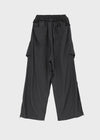 Pink Nylon Cargo Elastic Pants