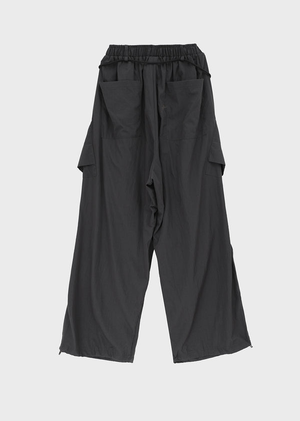Pink Nylon Cargo Elastic Pants