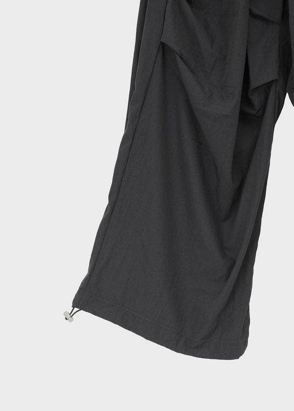 Pink Nylon Cargo Elastic Pants