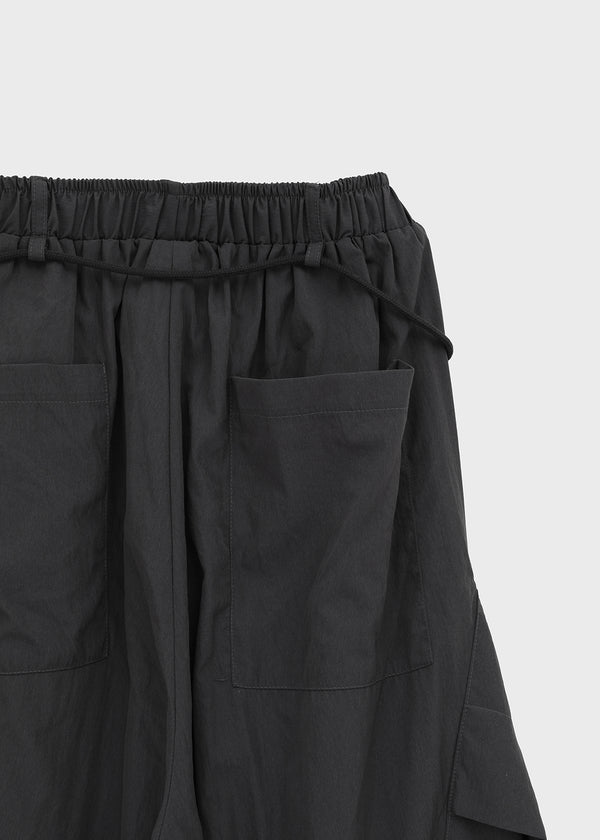 Pink Nylon Cargo Elastic Pants