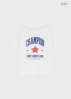 Pzen Printed Off-shoulder Short-sleeve Tee