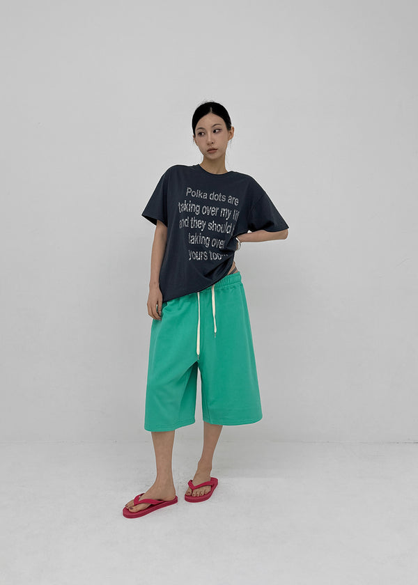 Ducks Dot Lettering Short Sleeve T-shirt