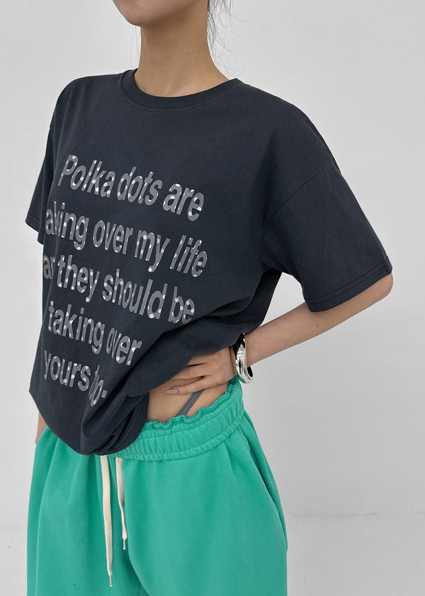 Ducks Dot Lettering Short Sleeve T-shirt