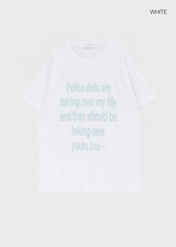 Ducks Dot Lettering Short Sleeve T-shirt