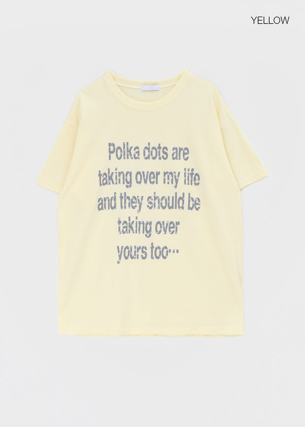 Ducks Dot Lettering Short Sleeve T-shirt