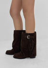 Melt Tassel Suede Mid-calf Boots