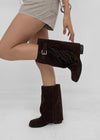 Melt Tassel Suede Mid-calf Boots