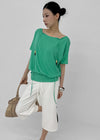 Dash Beads Strap Halter Short Sleeve Tee