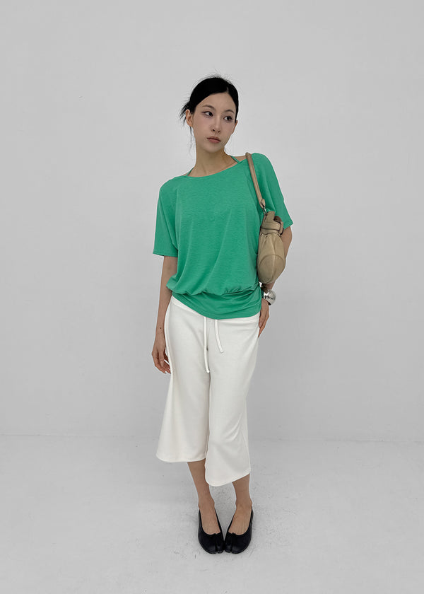Dash Beads Strap Halter Short Sleeve Tee