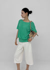 Dash Beads Strap Halter Short Sleeve Tee