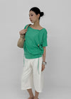 Dash Beads Strap Halter Short Sleeve Tee