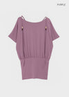 Dash Beads Strap Halter Short Sleeve Tee