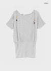 Dash Beads Strap Halter Short Sleeve Tee