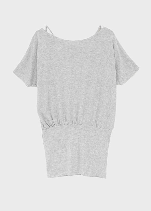 Dash Beads Strap Halter Short Sleeve Tee