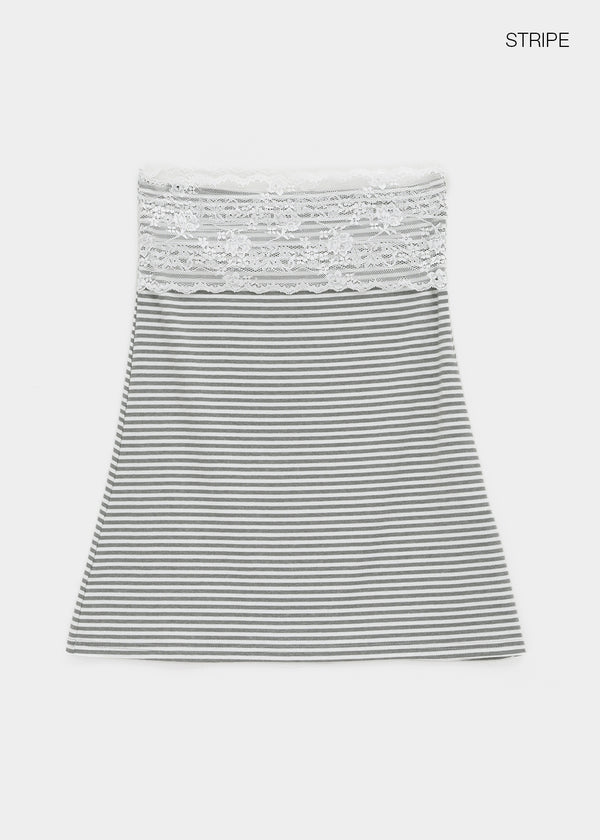 Bones Lace Midi Skirt