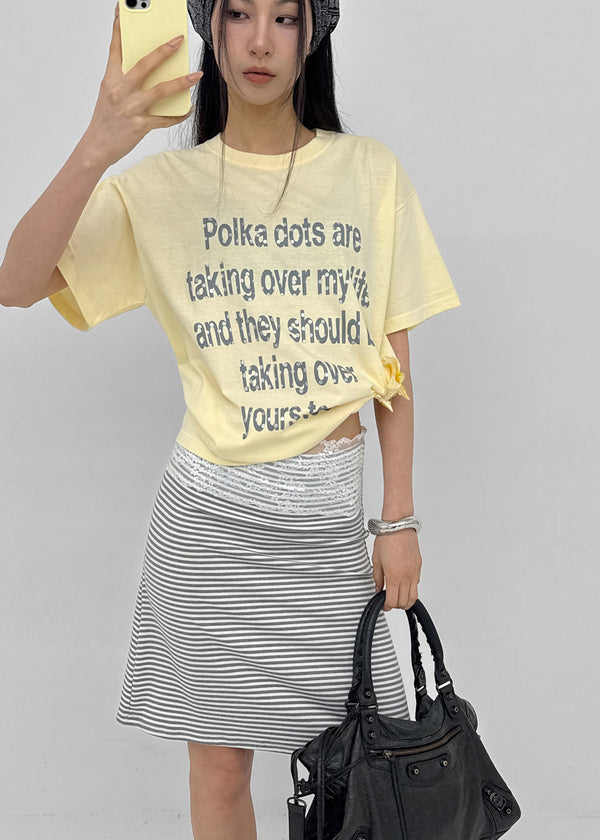 Ducks Dot Lettering Short Sleeve T-shirt