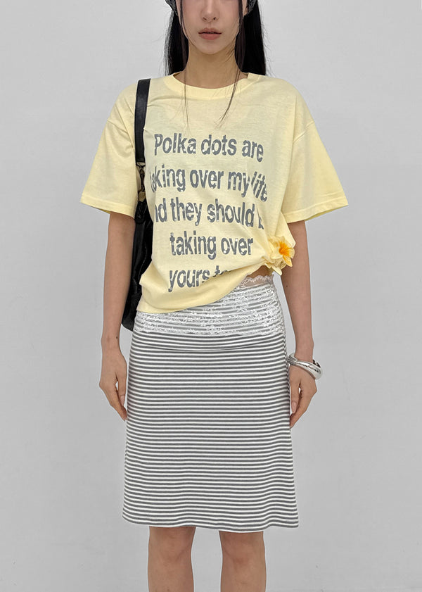Ducks Dot Lettering Short Sleeve T-shirt