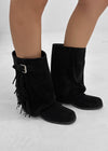 Melt Tassel Suede Mid-calf Boots