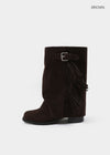 Melt Tassel Suede Mid-calf Boots