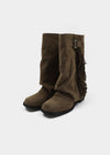 Melt Tassel Suede Mid-calf Boots
