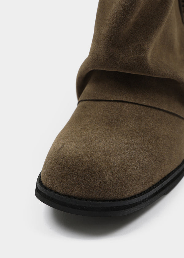 Melt Tassel Suede Mid-calf Boots
