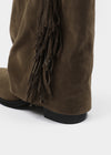 Melt Tassel Suede Mid-calf Boots