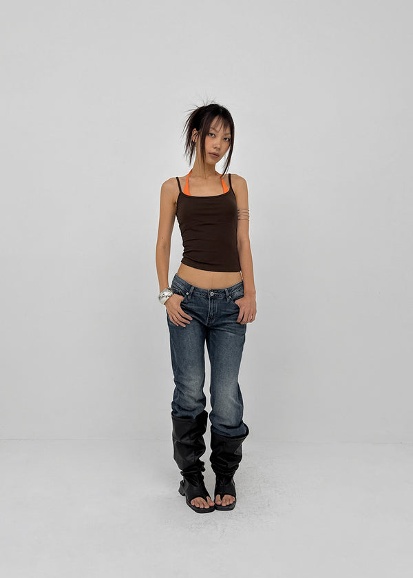 Flon Low-waist Bootcut Denim Pants