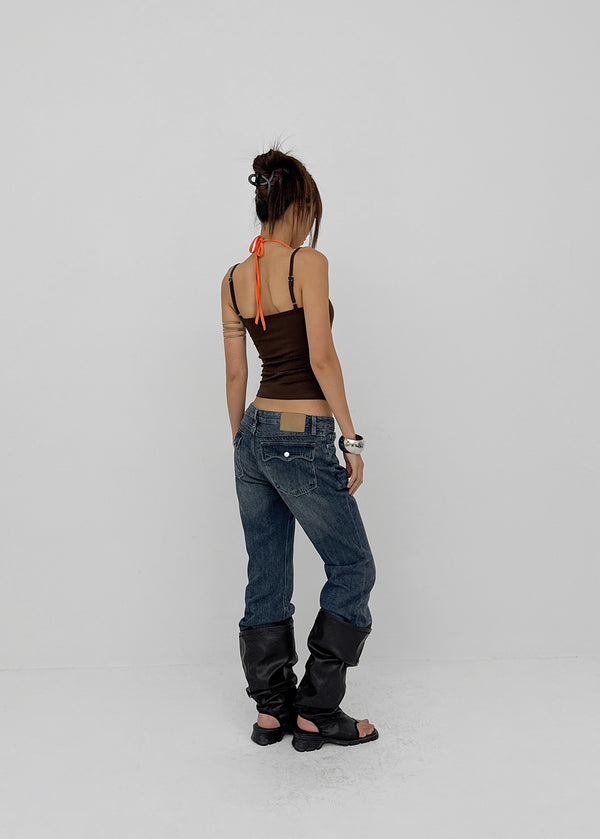 Flon Low-waist Bootcut Denim Pants