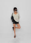 Mauvetee Backless Long-sleeve Shirt