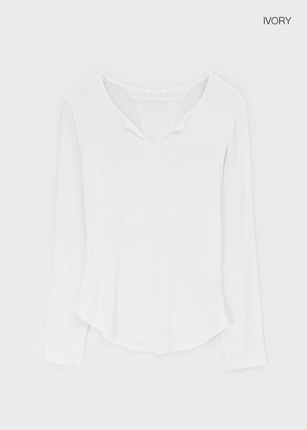 Mauvetee Backless Long-sleeve Shirt