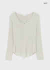 Mauvetee Backless Long-sleeve Shirt