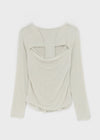 Mauvetee Backless Long-sleeve Shirt